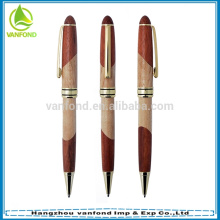 Recarga de alta calidad promocional bolígrafo madera con pluma de metal